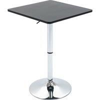 HOMCOM Modern Height Adjustable Counter Bar Table with 360 Swivel Tabletop and Electroplating Metal Base, Pub Desk, Black and Silver