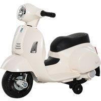 HOMCOM Vespa Licensed Kids Ride On Motorcycle 6V Battery Powered Electric Trike Toys for 18-36 Months with Horn Headlight White