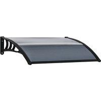 Outsunny Door Canopy Awning Outdoor Window Rain Shelter Cover for Front/Back Door Porch Black 100 x 80cm