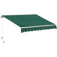 Outsunny Garden Outdoor Window Awning Canopy Shelter Sun Shade UV Blocker Light Weight Aluminium Frame w/ Hand Crank 3 x 2m Green