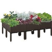 Raised Flower Bed Vegetable Herb Plant Stand Lightweight - 40L x 40W x 44H CM