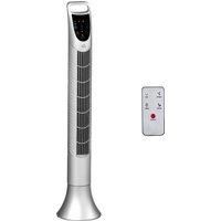 HOMCOM 36'' Freestanding Tower Fan, 3 Speed 3 Mode, 7.5h Timer, 70 Degree Oscillation, LED Panel, 5M Remote Controller, Silver