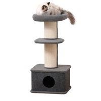 PawHut Cat Tree Kitten Tower Multi-level Activity Centre Pet Furniture with Sisal Scratching Post Condo Plush Perches Grey
