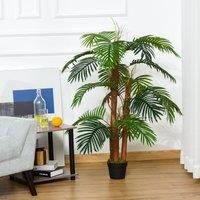 120cm/4FT Artificial Palm Tree Decorative Plant w/ 19 Leaves Nursery Pot