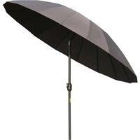 Outsunny £255cm Patio Parasol Umbrella Outdoor Market Table Parasol with Push Button Tilt Crank and Ribs for Garden Lawn Backyard Pool Dark Grey