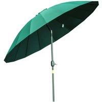 Outsunny £255cm Patio Parasol Umbrella Outdoor Market Table Parasol with Push Button Tilt Crank and Sturdy Ribs for Garden Lawn Backyard Pool Green