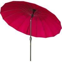 Outsunny £255cm Patio Parasol Umbrella Outdoor Market Table Parasol with Push Button Tilt Crank and Sturdy Ribs for Garden Lawn Backyard Pool Wine Red
