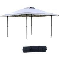 Outsunny 4 x 4m Pop-up Canopy Gazebo Tent with Roller Bag & Adjustable Legs Outdoor Party, Steel Frame, White