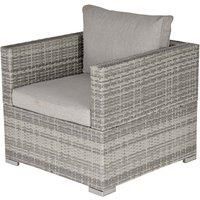Alfresco Single Rattan Garden Sofa Chair, Grey