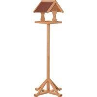 PawHut Wooden Bird Feeder Table Freestanding with Weather Resistant Roof Cross-shaped Support Feet for Backyard Pre-cut 55 x 55 x 144cm Natural