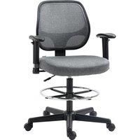 Ergonomic Drafting Chair Tall Office Stand Desk Chair with Foot Ring, Arm, Wheel