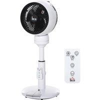 HOMCOM 28'' Air Circulator Fan 3 Speed 3 Mode, 70 Oscillation 90 Vertical Tilt, Height Adjustable, Remote Controller for Living Room, Black & White