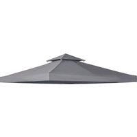 Outsunny 3 x 3(m) Gazebo Canopy Roof Top Replacement Cover Spare Part Deep Grey (TOP ONLY)