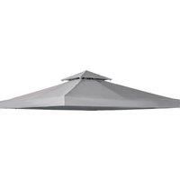 Outsunny 3 x 3(m) Gazebo Canopy Roof Top Replacement Cover Spare Part Light Grey (TOP ONLY)