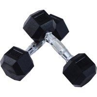 HOMCOM Hex Dumbbells Set Rubber Dumbbells Weight Lifting Equipment Fitness Home Gym