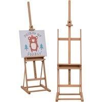Vinsetto H-Frame Wooden Studio Easel Height Adjustable with Canvas Holder and Pencil Case for Display, Exhibition, Drawing, Painting