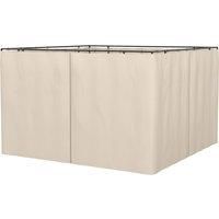 Outsunny 4 Pack Universal Gazebo Replacement Sidewalls Privacy Panel for Most 3 x 3m Gazebo Canopy Pavillion Outdoor Shelter Curtains Beige
