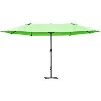 Outsunny 4.6m Garden Parasol Double-Sided Sun Umbrella Patio Market Shelter Canopy Shade Outdoor with Cross Base Green