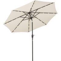 £2.7m Garden Parasol Outdoor Tilt Sun Umbrella Patio 24 LED Light Hand Crank