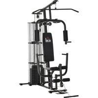 HOMCOM Multifunction Home Gym System Weight Training Exercise Workout Station Fitness Strength Machine for Body Training Black
