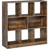 HOMCOM Storage Shelf 3-Tier Bookcase Display Rack Home Organizer for Home Office, Living Room, Playroom, Rustic Brown