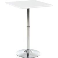 Versatile Bar Table Pub Table Height Adjusted Rectangular Desk Steel Base White