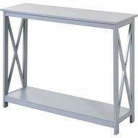 Grey Console Table with Shelf, Display Shelf Stand Furniture