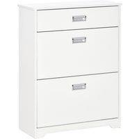 Tipping Shoe Cabinet Hall Organizer with Flip Drawers for Entry Porch 16 Pairs