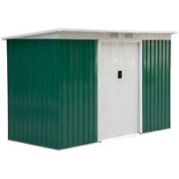 Outsunny 9 X 4.25FT Outdoor Garden Storage Shed w/2 Door Galvanised Metal Green
