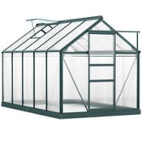 Outsunny Polycarbonate WalkIn Garden Greenhouse Aluminum Frame 10FT X 6FT