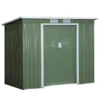 Outsunny 7 x 4ft Metal Garden Storage Shed w/Foundation Double Door & Window