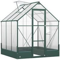 Outsunny Walkin Greenhouse Outdoor Polycarbonate Aluminium w/ Foundation 6x6ft