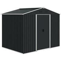 Outsunny 8 x 6ft Garden Storage Shed with Double Sliding Door Outdoor Grey