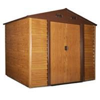 Outsunny 9 x 6ft Garden Shed Wood Effect Tool Storage Sliding Door Wood Grain