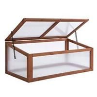 Outsunny Square Wooden Outdoor Greenhouse for Plants PC Board 100 x 65 x 40cm