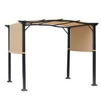 Outsunny Outdoor Retractable Gazebo Overhead Backyard Shade Sun Shelter Steel