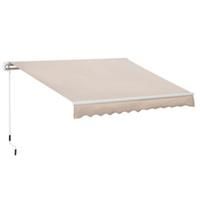 Outsunny Manual Retractable Awning Garden Shelter Canopy 3 x 2m Beige