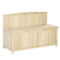 Outsunny Garden Arch Wood Bench Outdoor Storage Box 115L x 45W x 75Hcm