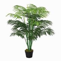 Outsunny 125cm/4FT Artificial Palm Plant Decorative Tree w/18 Leaves Nursery Pot