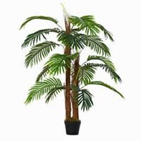 Outsunny 120cm/4FT Artificial Palm Tree Decorative Plant w/19 Leaves Nursery Pot