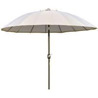 Outsunny 2.4m Round Curved Adjustable Parasol Outdoor Metal Pole OffWhite