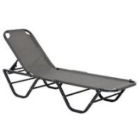 Outsunny Sun Lounger Relaxer Recliner with 5Position Adjustable Backrest Grey