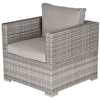 Outsunny Single Wicker Furniture Sofa Chair w/ Padded Cushion for Garden Balcony