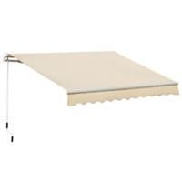 Outsunny 3.5x2.5m Manual Awning Window Door Sun Weather Shade w/ Handle Beige