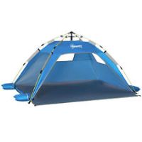 Outsunny 2 Man Popup Beach Tent Sun Shade Shelter Hut w/ Windows Door Hook Blue