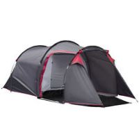 Outsunny 3 Man Camping Tent w/ 2 Rooms Porch Vents Rainfly Weather-Resistant