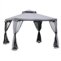 Outsunny 3 x 3 m Gazebo Garden Outdoor 2Tier Roof Marquee Party Tent Grey