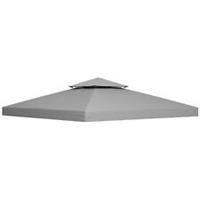 Outsunny 3(m) 2 Tier Garden Gazebo Top Cover Replacement Canopy Roof Light Grey