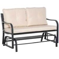 Outsunny Outdoor Double Rocking Chair Glider Loveseat w/ Cushion