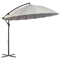 Outsunny 3(m) Cantilever Shanghai Parasol w/ Crank Handle, Cross Base, Grey